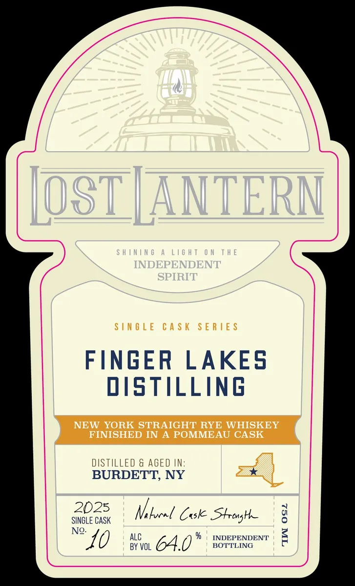 Label for Lost Lantern, straight rye, filed by Lost Lantern Whiskey