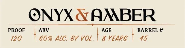 Label for Onyx & Amber, American, whiskey, filed by VAPOR DISTILLERY