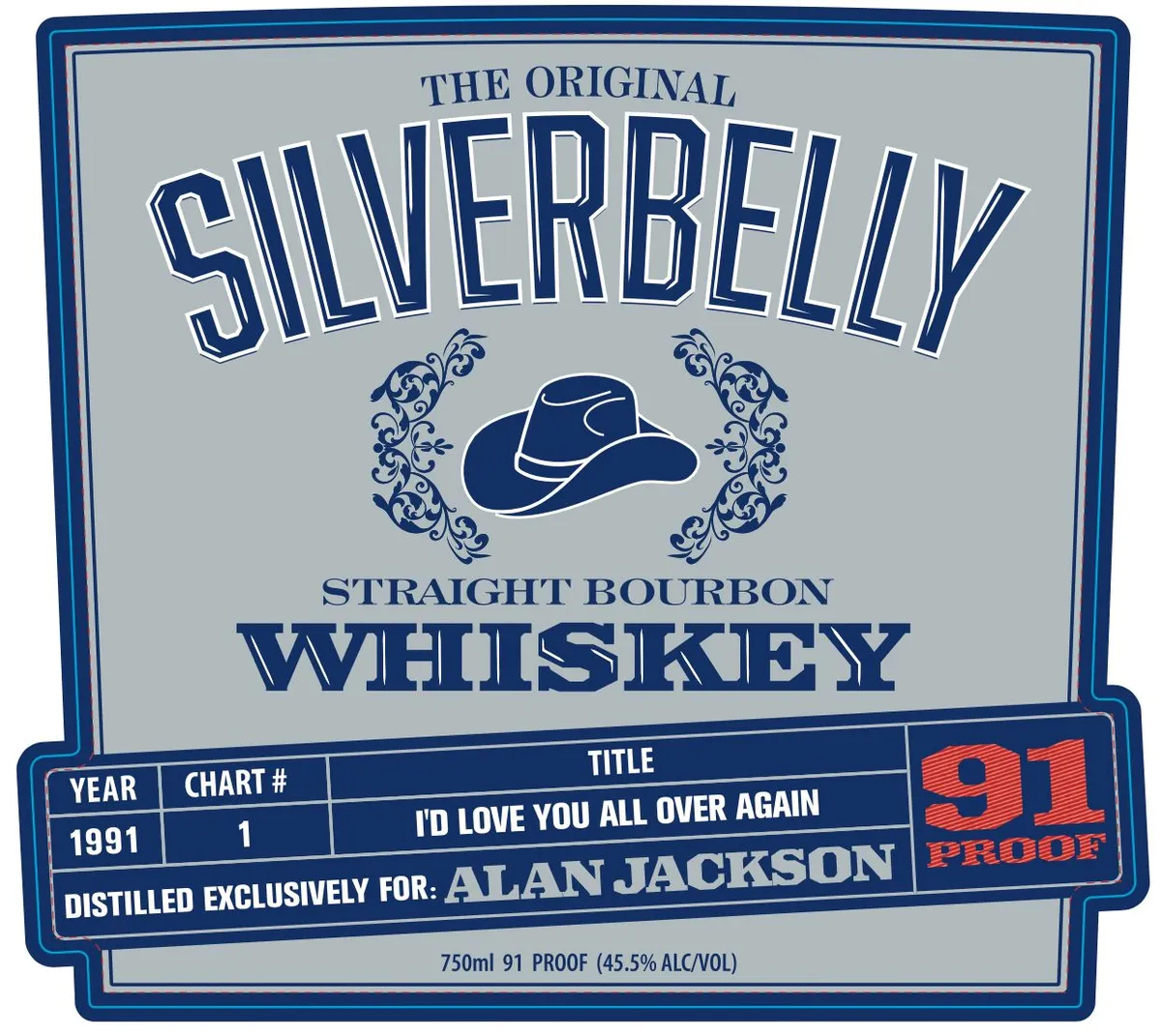Label for Silverbelly, straight bourbon, filed by Juice House