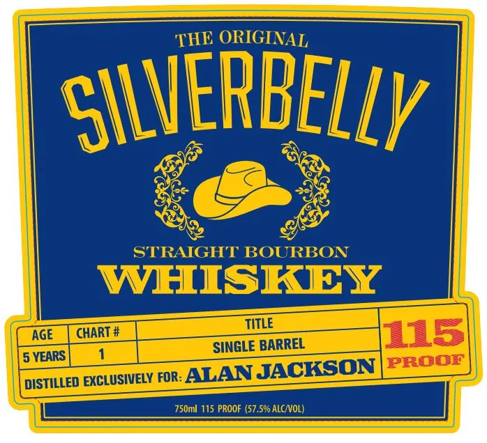 Label for Silverbelly Whiskey, straight bourbon, filed by Juice House