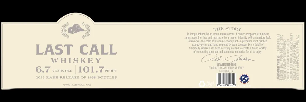 Label for Last Call, straight bourbon, filed by Juice House