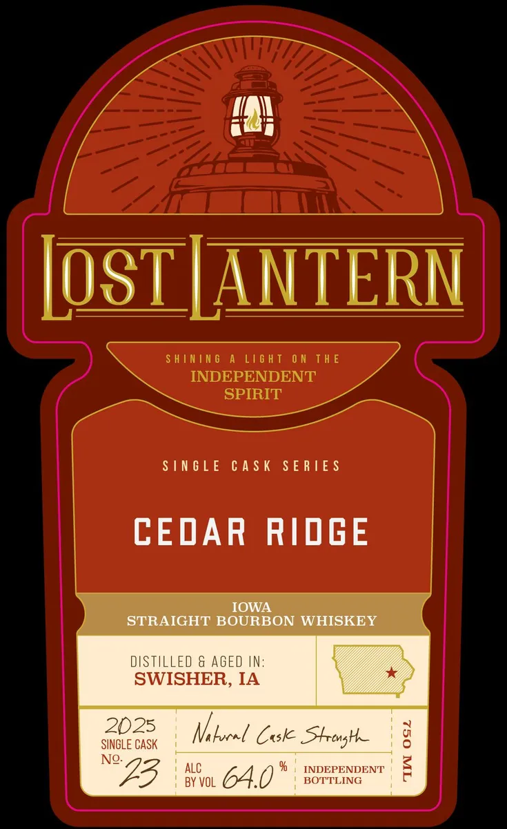 Label for Lost Lantern, straight bourbon, filed by Lost Lantern Whiskey