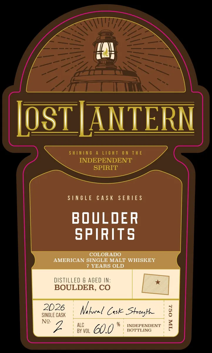Label for Lost Lantern, american single malt, filed by Lost Lantern Whiskey